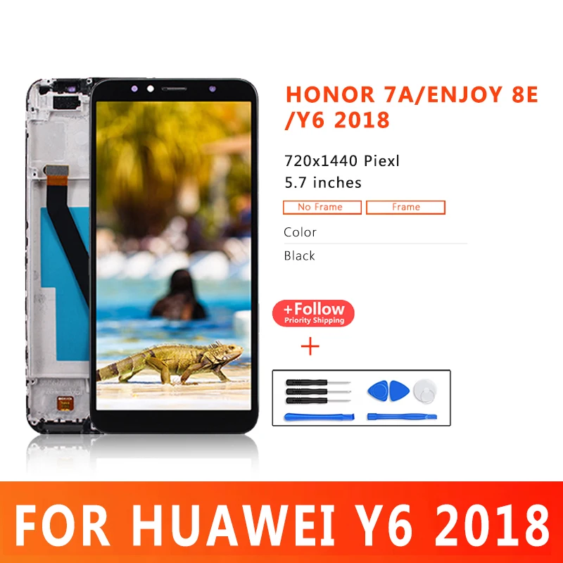 

5.7" With Frame FOR HUAWEI Y6 2018 LCD Display Screen For Honor 7A Lite Screen For Enjoy 8E ATU-L11 ATU-LX3 ATU-L2 ATU-L22 LCD