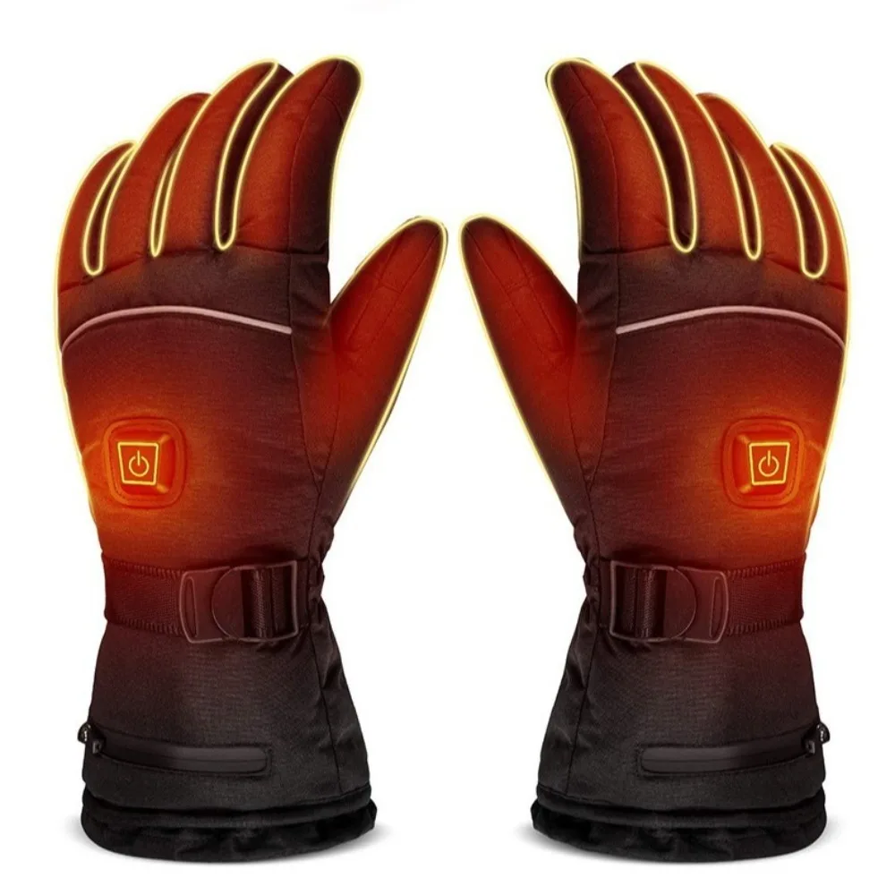 Waterproof Heated Gloves Windproof Hand Warmer Electric Thermal Gloves Touch Screen Full Finger Snowboard Ski Gloves 3