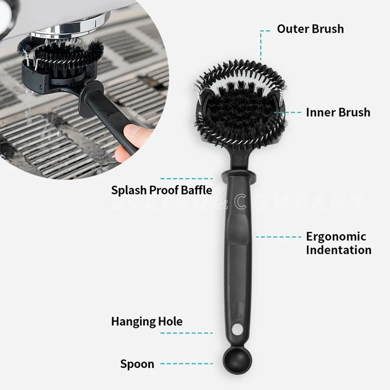 Brosse pour moulin à café 51/58mm, amovible, à Long manche, pour poudre,  pour dépoussiérer, poignée confortable, Double extrémité pour café et Bar -  AliExpress