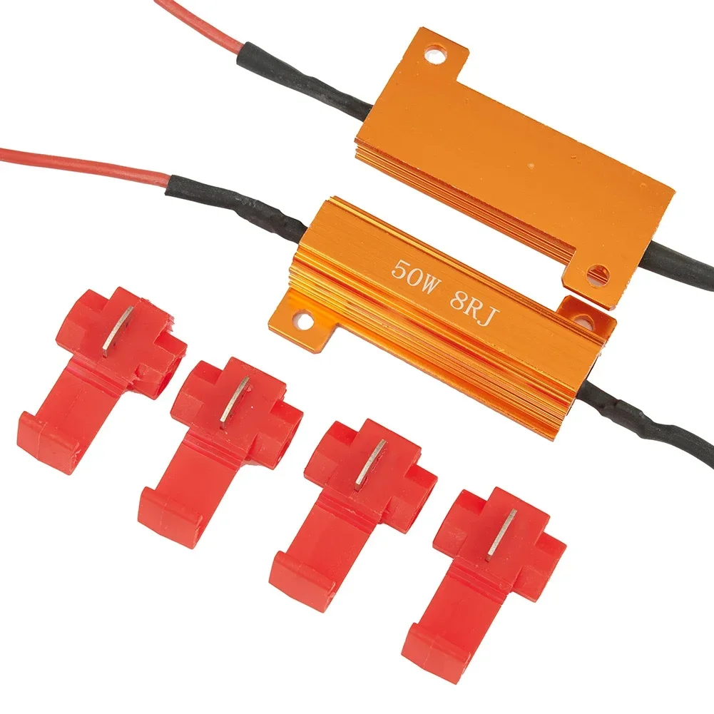 Decoders T-taps Flash LED Load Resistors Turn Signal blinking Tool Accessories 50W 8ohm Fix 12V-24V Set