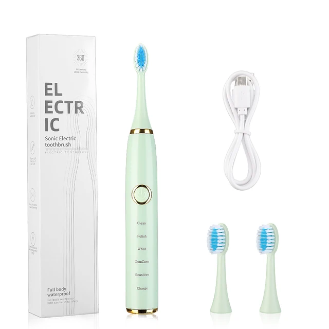 Lnkerco 2 In 1 Electric Ultrasonic Teeth Cleaner Dental Whiten Cleaning Oral Irrigators Dental Calculus Remover Oral Care green