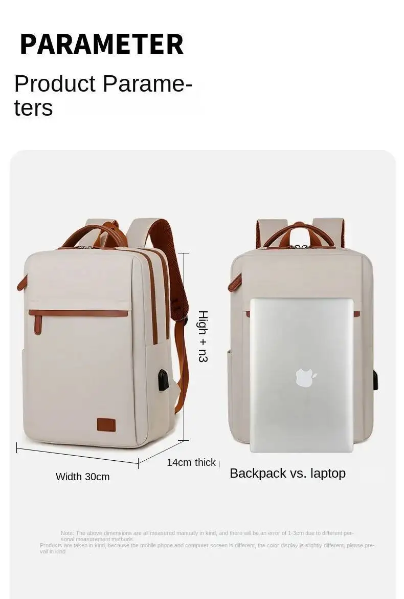 Hochwertiger, leichter Rucksack für Reisen, große Kapazität, lässige Business-Computertasche mit Laptopfach, Umhängetaschen – Detail 4