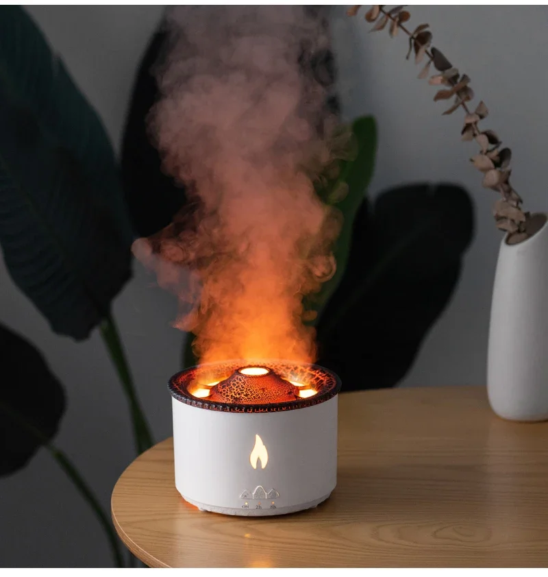 Volcanic Flame Air Humidifier Essential Oil Aromatherapy Machine Suitable For Home Rooms Jellyfish Mist Fumigation Steamer 4