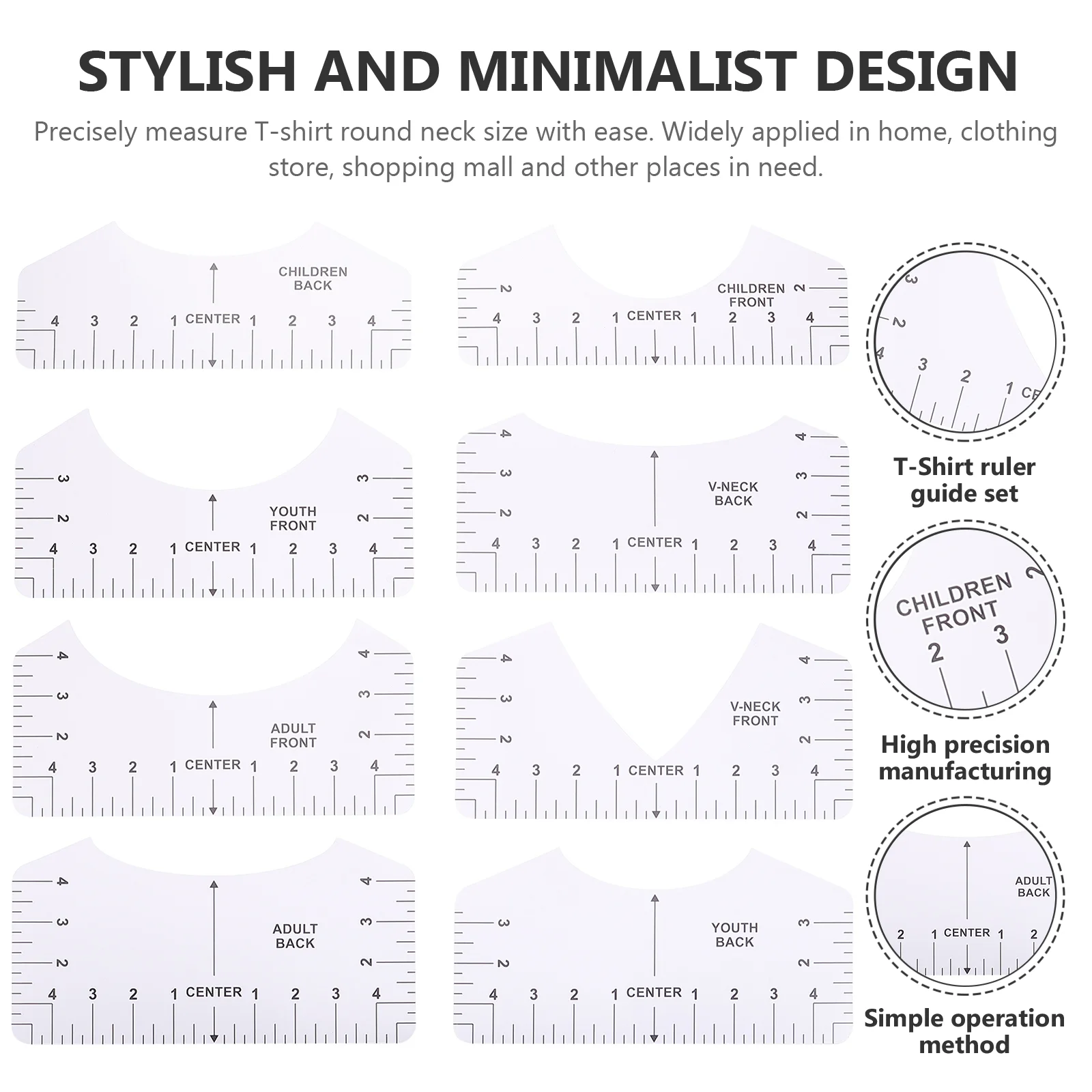 8X T-Shirt Ruler Guide Alignment Tool For Vinyl, Alignment Tool For  Graphics T Shirt Centering