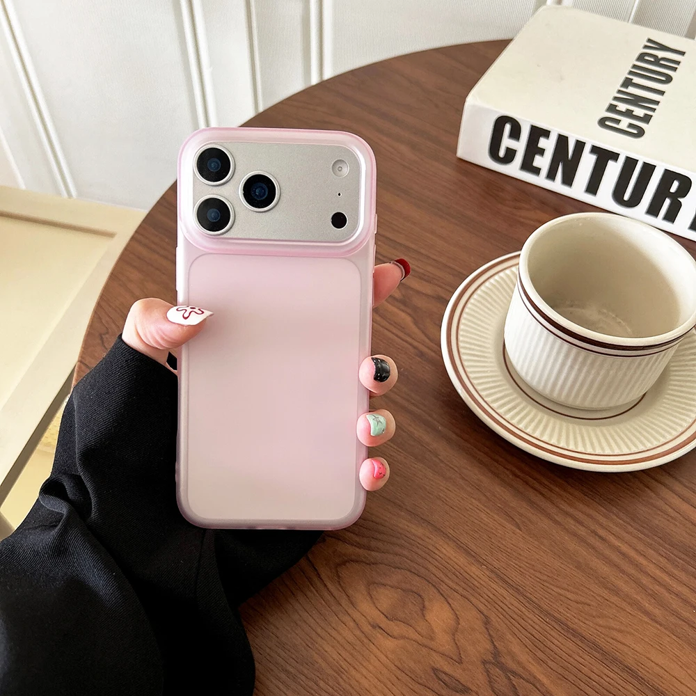 Luxury Transparent Candy Color Clear Matte Silicone Soft Case Cover