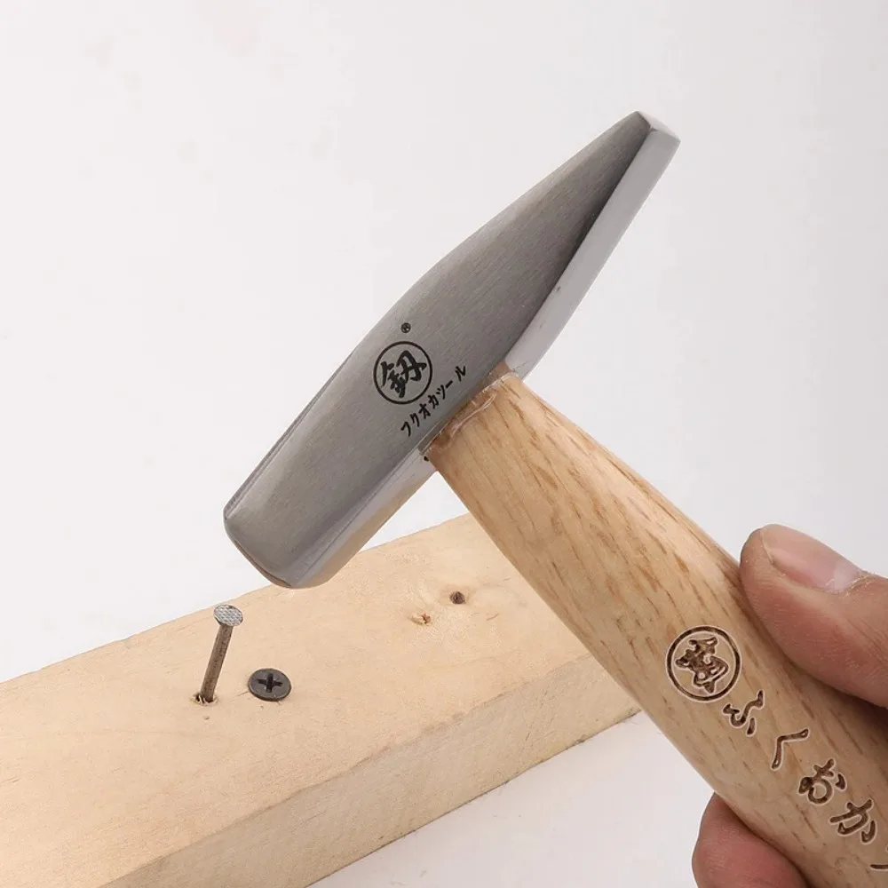 Fitter Hammer Polished Solid Wood Short Handle Iron Hammer Round And Flat Head Small Schoolwork Manual Hardware Tool mini hammer flat head hammer