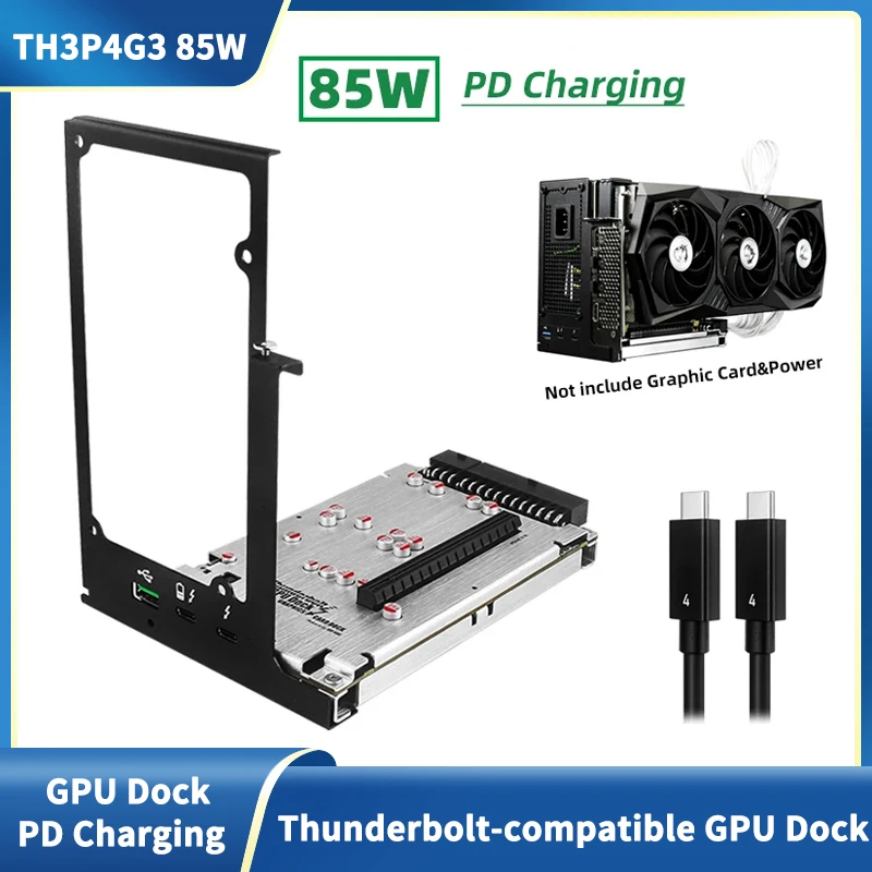 

TH3P4G3 85W PD Charging Thunderbolt-compatible GPU Dock for Laptop Notebook to External Graphic Card 40Gbps for Macbook Windows