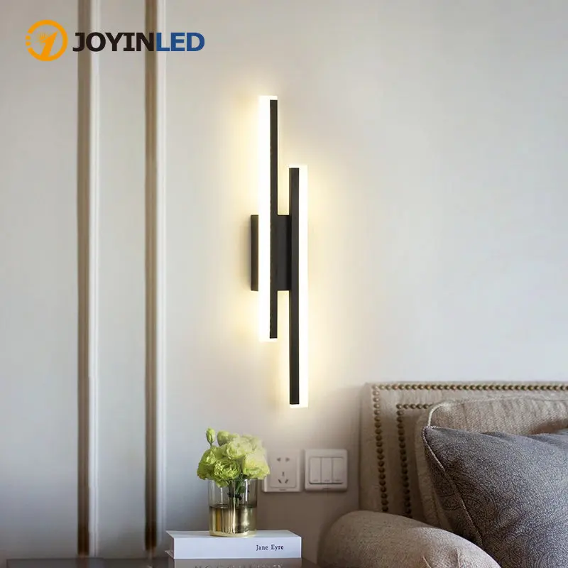 

Modern Simple Wall Lamp Decorative Lamp Bedroom Bedside Lamp Corridor Wall Lamp Background LED Wall Lamp Black