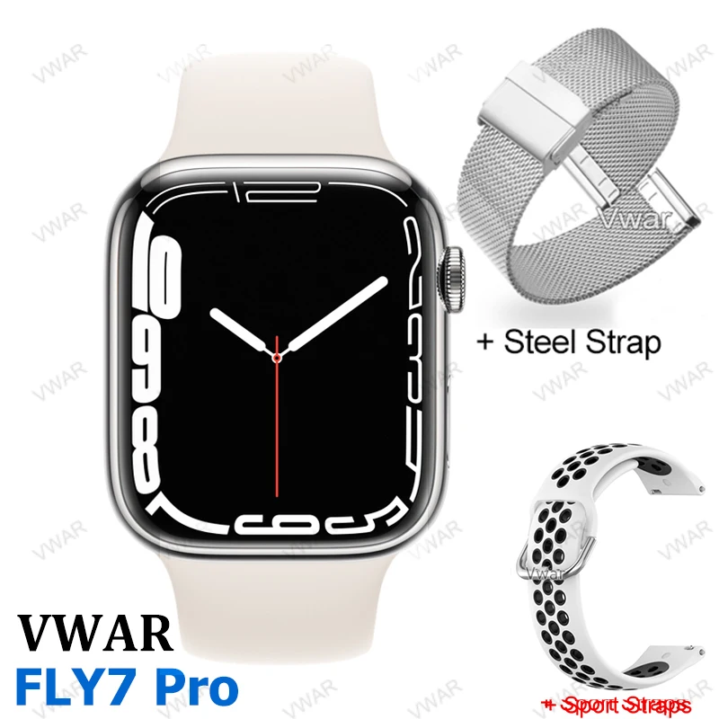 Vwar FLY7 Pro Smart Watch Series 7 Always on Display NFC Bluetooth Call 45mm Smartwatch Wireless Charging for iPhone Android 