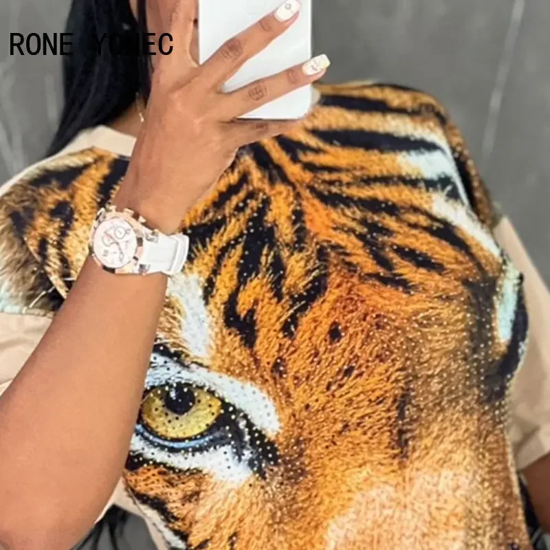 CAMISETA MANGA CORTA MUJER CON TIGRE EN LA ESPALDA