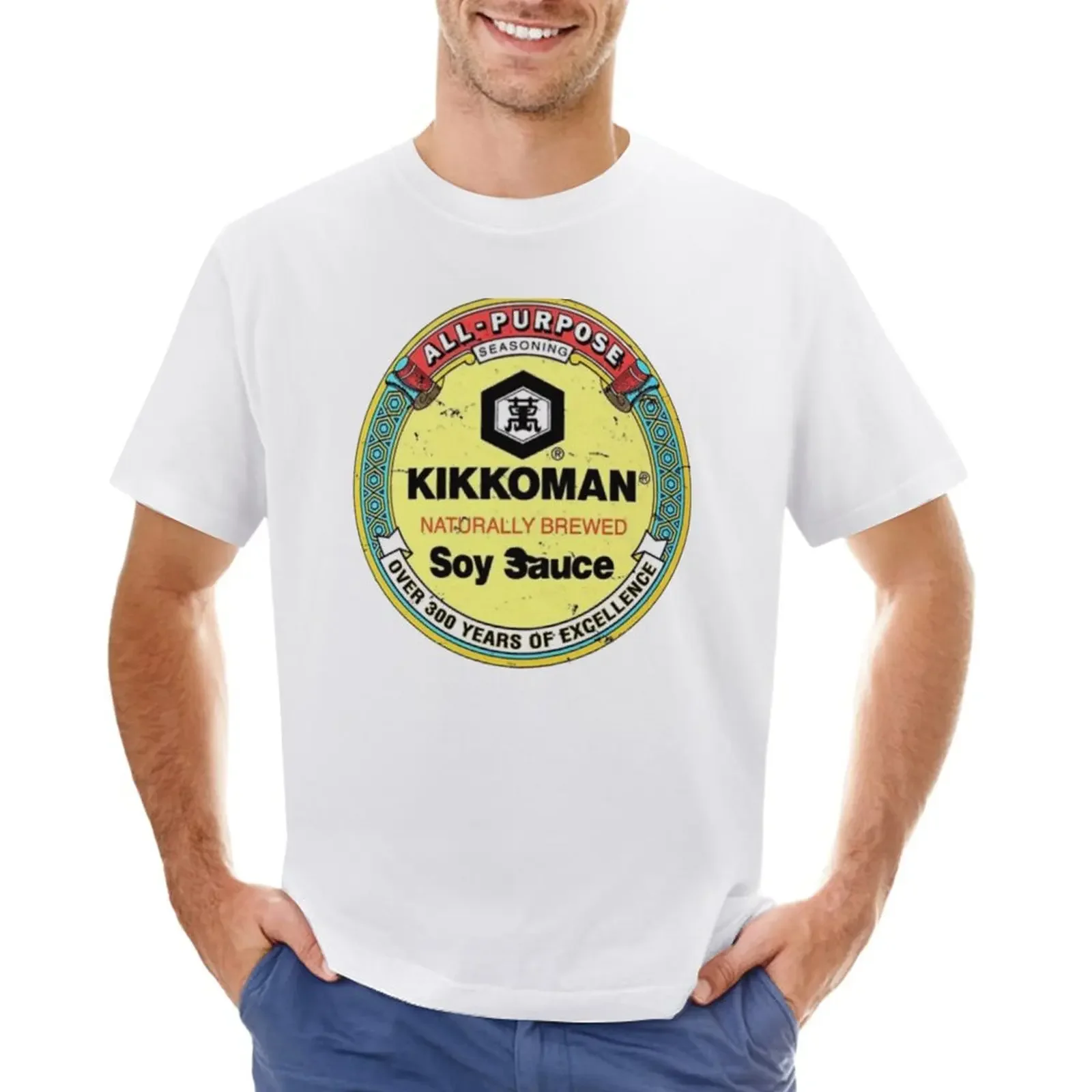 Kikoman-Camiseta estampada para hombre, camisa de secado rápido, grande y alto