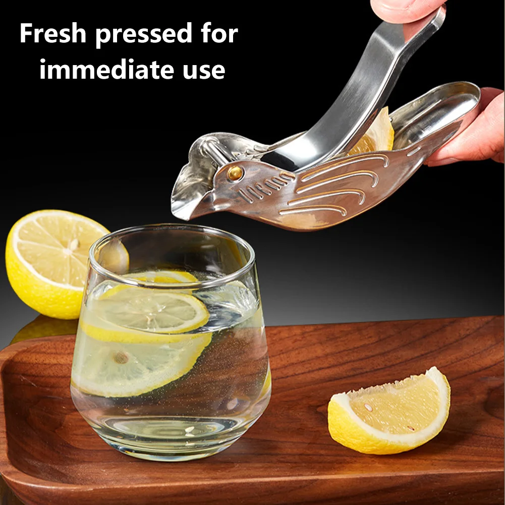 

2PC Manual Lemon Juicer Portable Stainless Steel Transparent Fruit Juicer Elegant Bird-Shaped Lemon Sugar Cane Juice Squeezer