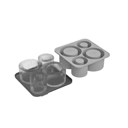 ST Accessories Silicone Ice Cube Trays for Refreshing Summer Beverages (GRAY)