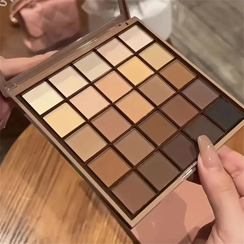 25 Color Eyeshadow Palette Neutral Gray and Brown Earthy Tone Coffee and Chocolate Style Makeup Shadows for Eyes Maquiagem eye shadow eye shadow plate