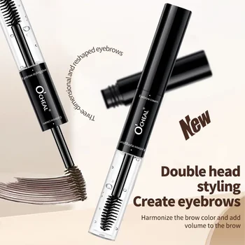 2-in-1 Double-Ended Brow Cream Gel - Smudge-Proof Waterproof Sweat-Resistant Long Lasting Eyebrow Tint Natural Hair-Like Strokes 1