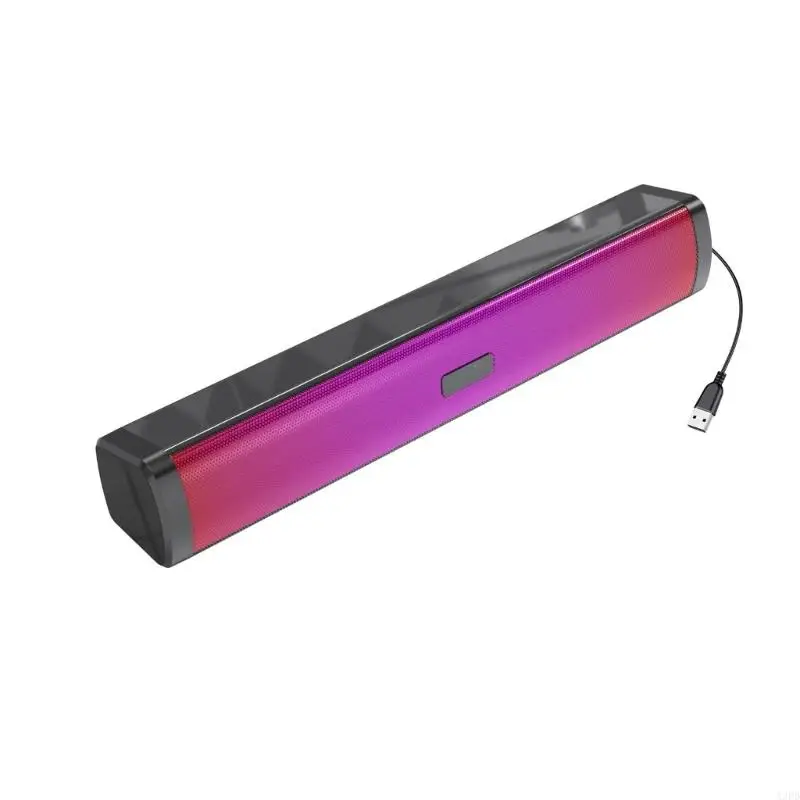 A3PD Stylish Desktop Bluetooth-compatible Soundbar Speaker with Surround Stereo Sound and LED Lights for Home Entertainment