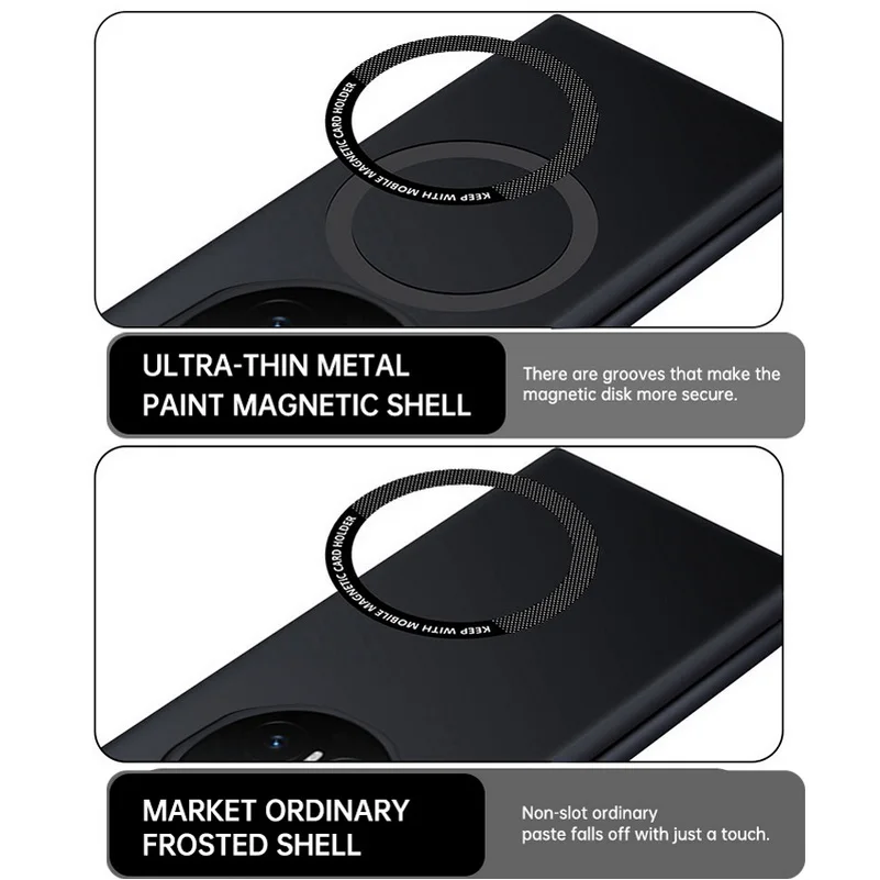 Ultra-Thin Frameless Luxury Phone Case with Magnetic Ring and Hard Protective Cover
