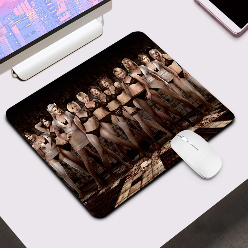 Silent Hill 3 Small Gaming Mouse Pad Computer Office Mousepad Keyboard Pad Desk Mat Pc Gamer Mouse Mat Silicone Laptop Mausepad