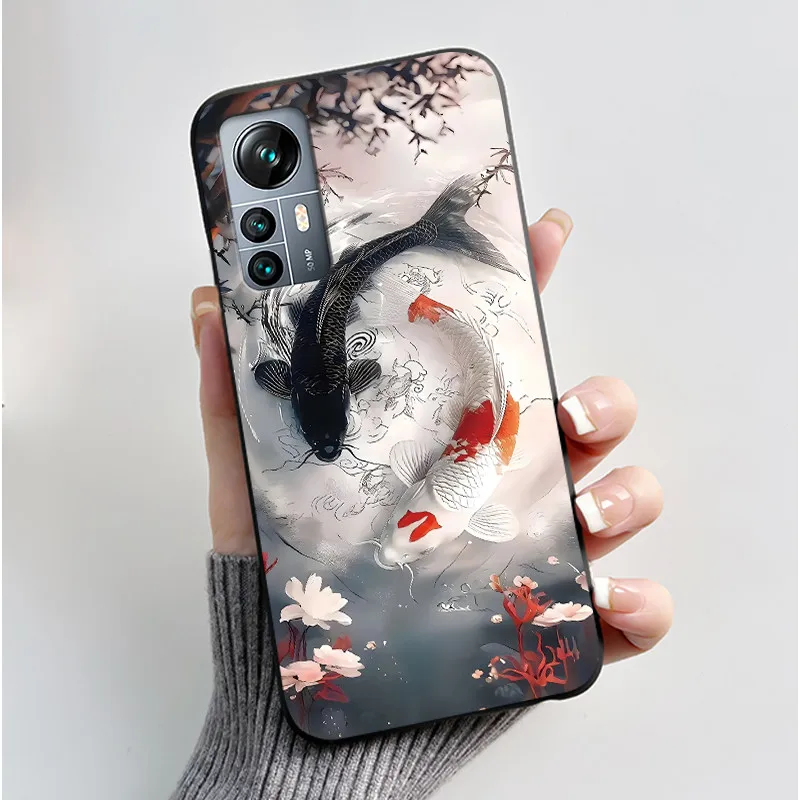 Black Shockproof Soft Shell Phone Case with Lucky Rabbit and Floral Pattern