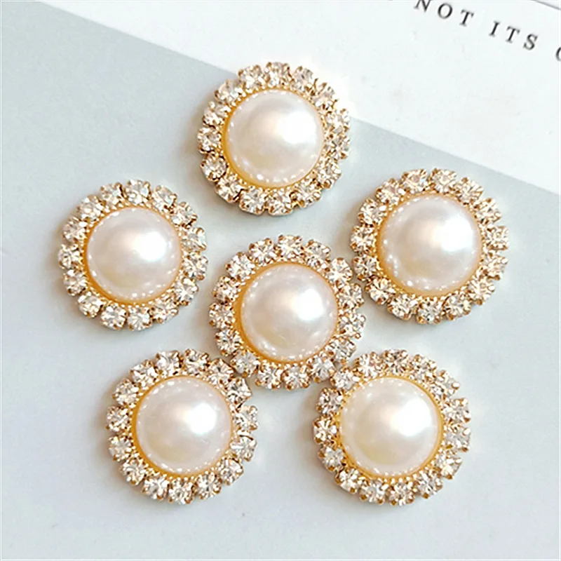 

Kewgarden DIY Pearl Rhinestone Disc Alloy Accessories Handmade Hair Accessories Earrings Make Materials 30 Pcs