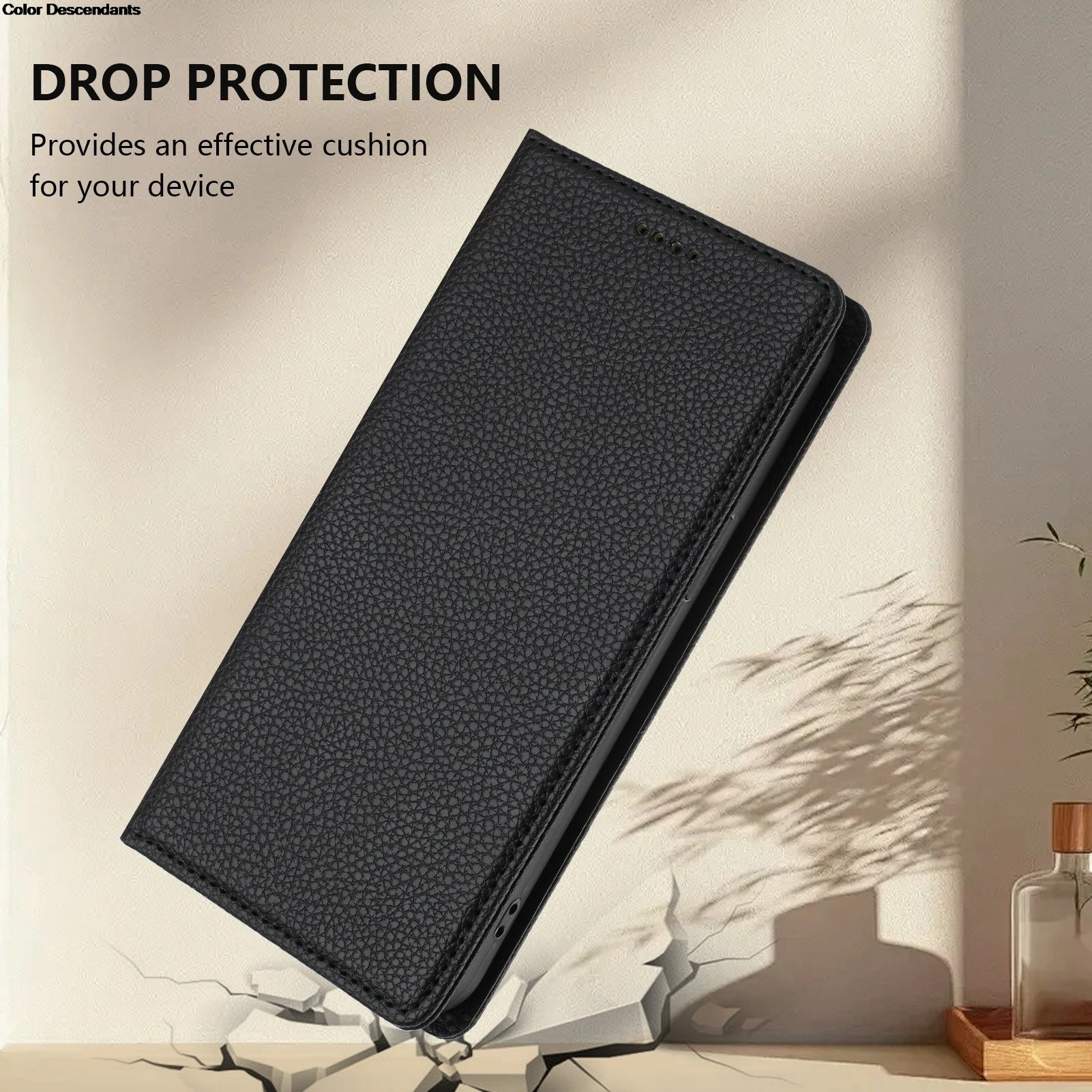 Luxury Leather Magnetic Case with Card Slots and Shockproof Book Cover