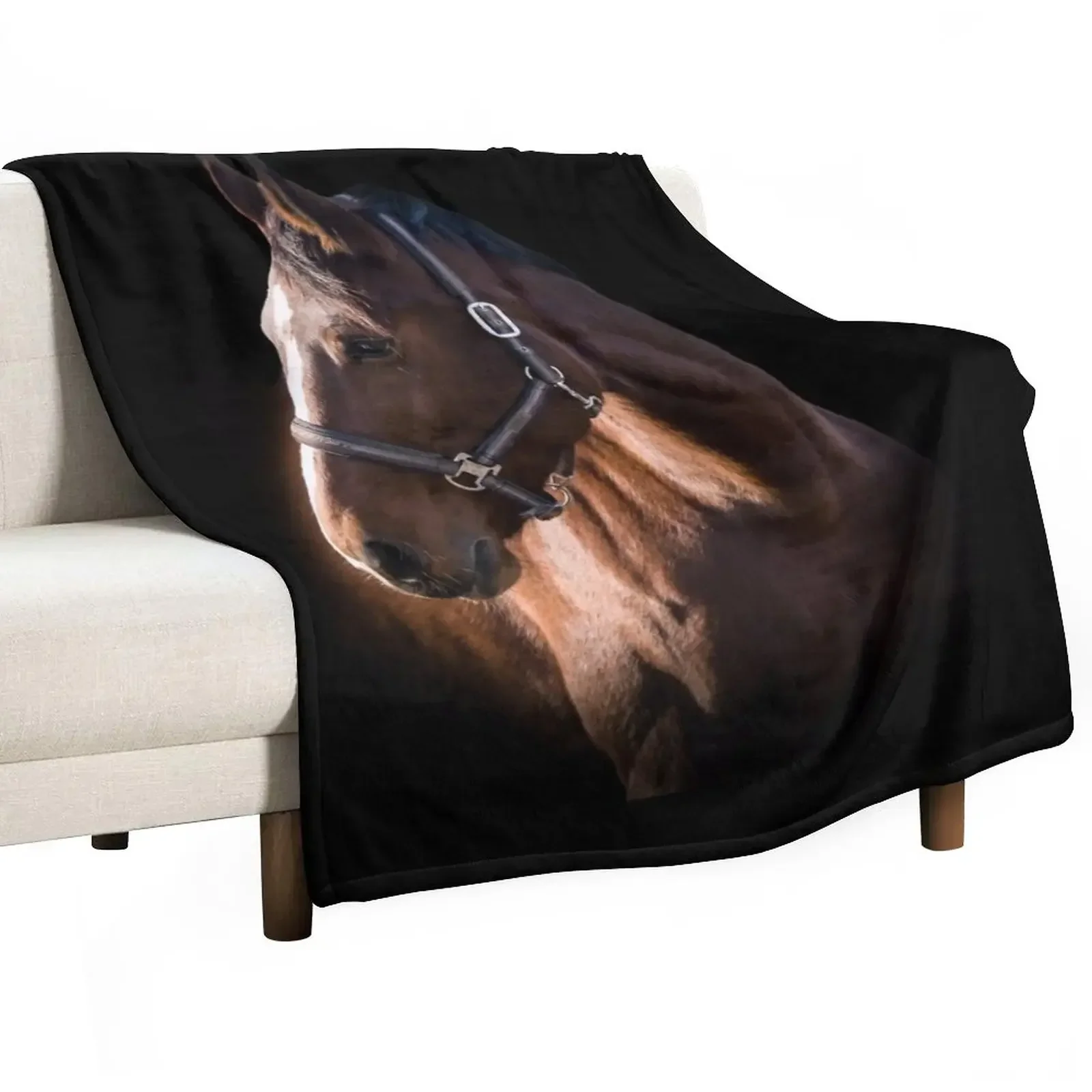 

The brown horse portrait photography Throw Blanket Soft Decorative Sofas Personalized Gift Fashion Sofas Blankets