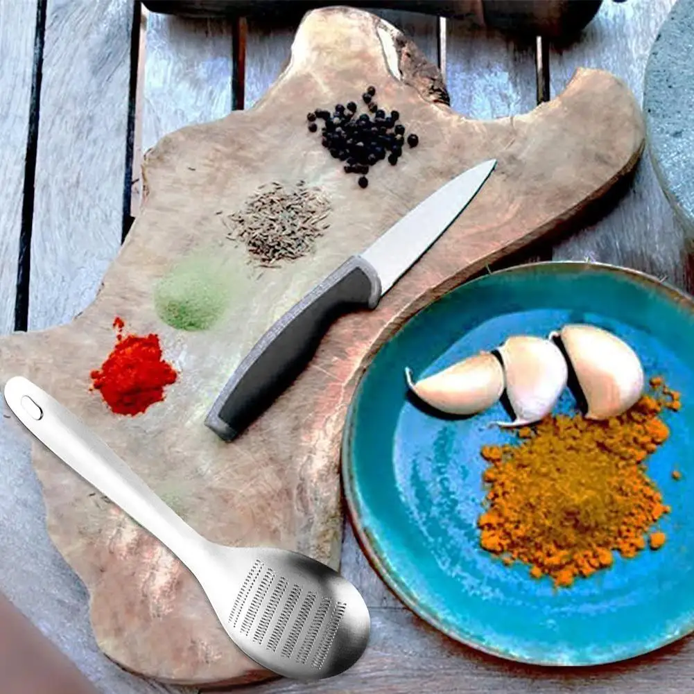 Multifunctional Stainless Steel Ginger Grater Spoon Ginger Tea Spoon Garlic Grater Lemon Zester For Kitchen Fruit Vegetable Tool