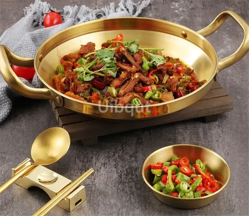 Set Pentole Acciaio Inox 12 Pezzi Con Manici Dorati - Per Tutti I Piani Cottura, Incluso Induzione