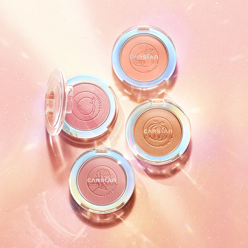 CARSLAN 6 Colors Dazzling Blush Palette Nude Matte Shimmer Glitter Eyeshadow Natural Highlighting Face Blusher Rouge Cheek Tint