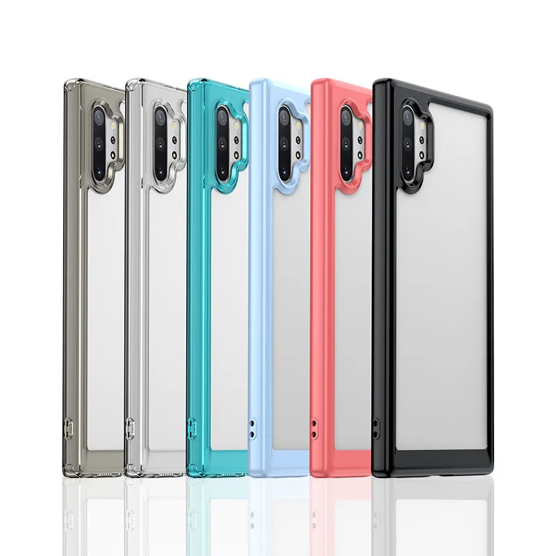 For Samsung Galaxy Note10+ Case For Samsung Galaxy Note10 Plus Cover 6.8 inch Colorful Soft Edge Silicone Transparent Bumper