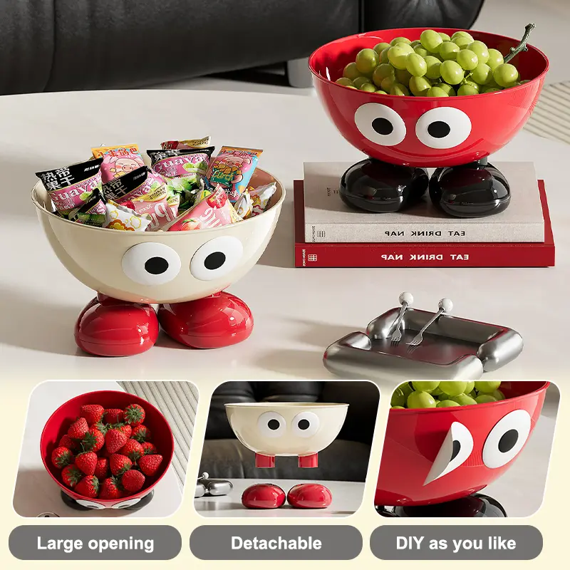Uforu Food Grade Fruit Bowl Large Capacity Detachable Snack Container Cute Creative Fruit Tray for Kitchen Countertop - Image 5