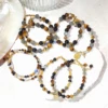 Lii Ji Tiger Eye Labradorite Obsidian/Black Tourmaline 4-8mm Stainless Steel 14K Gold Filled Bracelet Handmade Jewelry