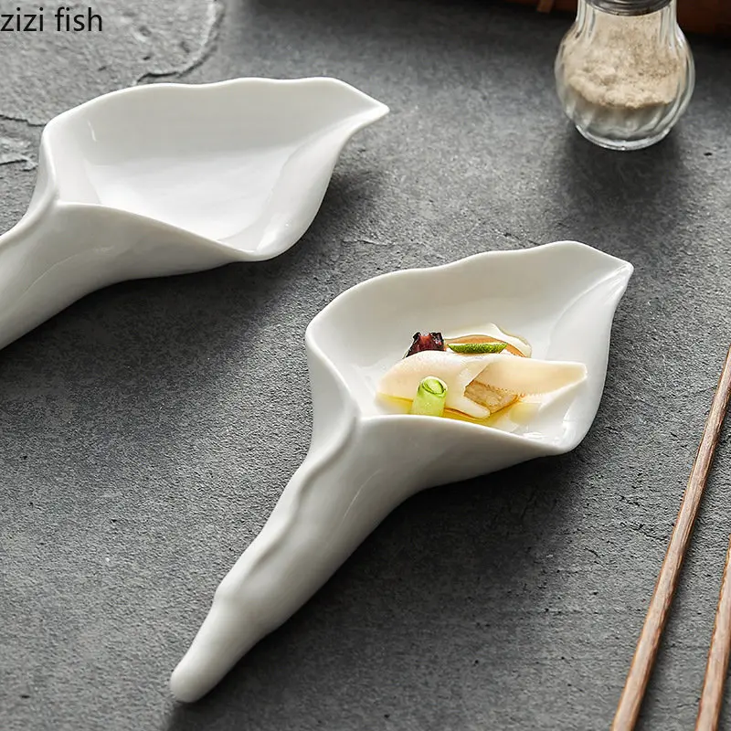 Flower Ceramic Dinner Plate Decorative Tableware Dessert Plates Sashimi Disc Sushi Plate Cold Dishes Snack Plates Bowl tray