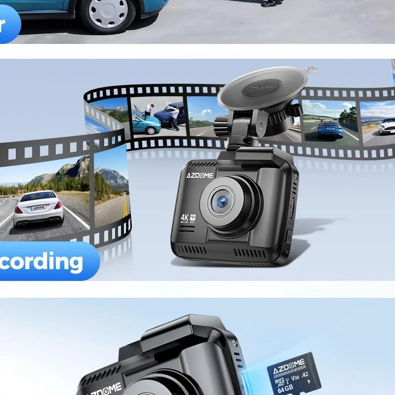AZDOME Dash Cam GS63H Pro 4K+1080P 2.4 1