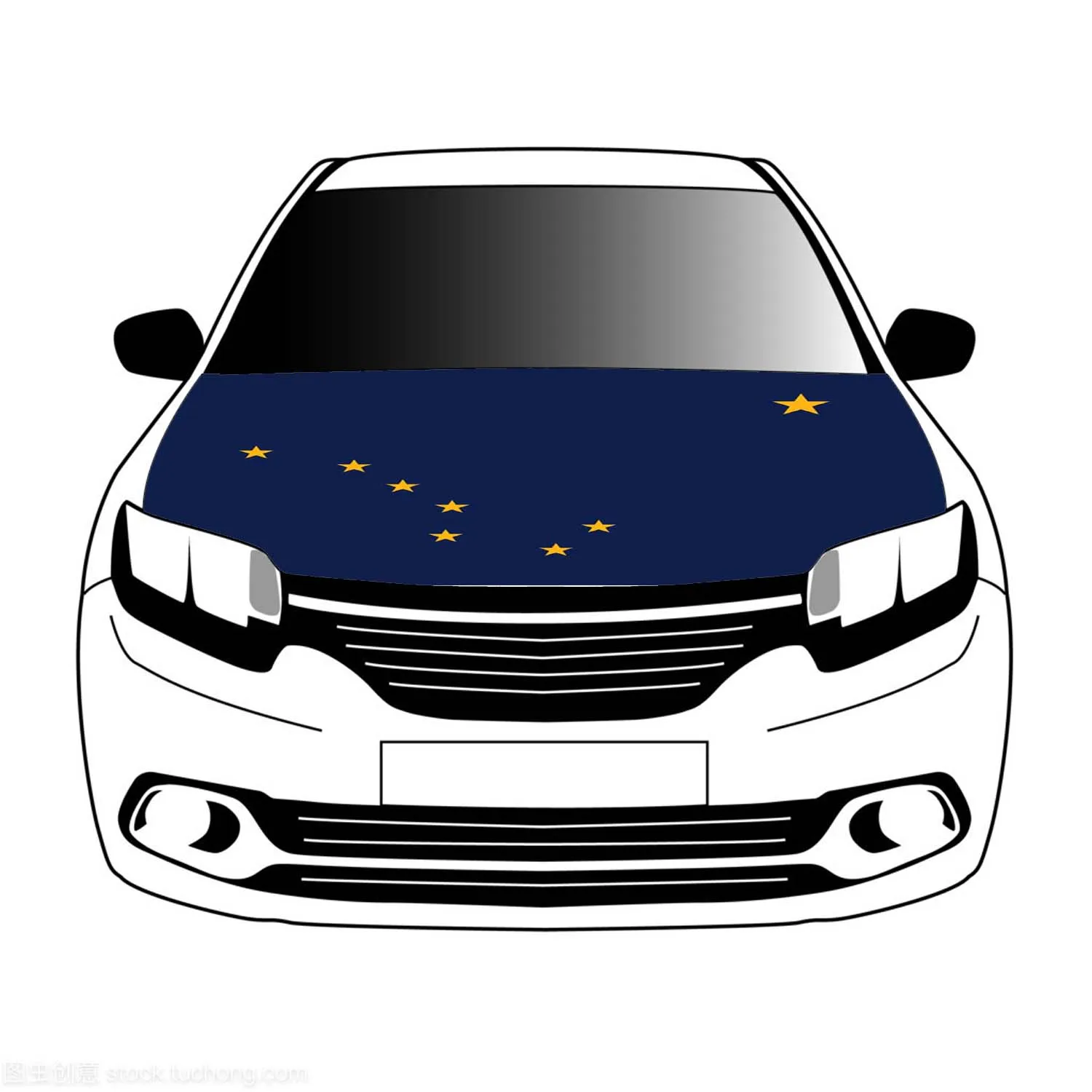 

Alaska flag car Hood cover 3.3x5ft/5x7ft 100%polyester,car bonnet banner
