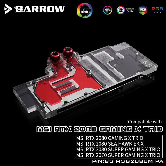 Uddybe Barry Give Barrow Water Block Use For Msi Rtx2080 Gaming X Trio / Rtx2080 Sea Hawk Ek X  / Support Original Backplate 5v 3pin Header Rgb - Fans & Cooling -  AliExpress