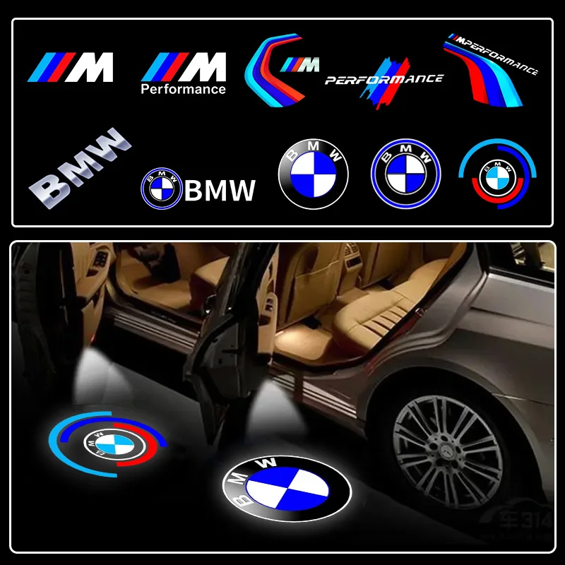Projecteur LED de bienvenue pour porte de voiture, 2 pièces, lumière de porte avec Logo Laser pour BMW M F32 F33 F34 F15 F10 F01 F11 E90 E60 E46 E93 F20 F21 F30 F31