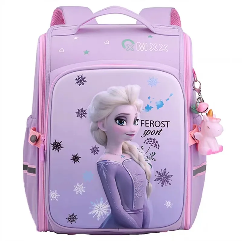 Disney New Frozen School Bags For Girls Elsa Anna Primary Student Shoulder Orthopedic Backpack Grade 1-3 Large Capacity Mochila
