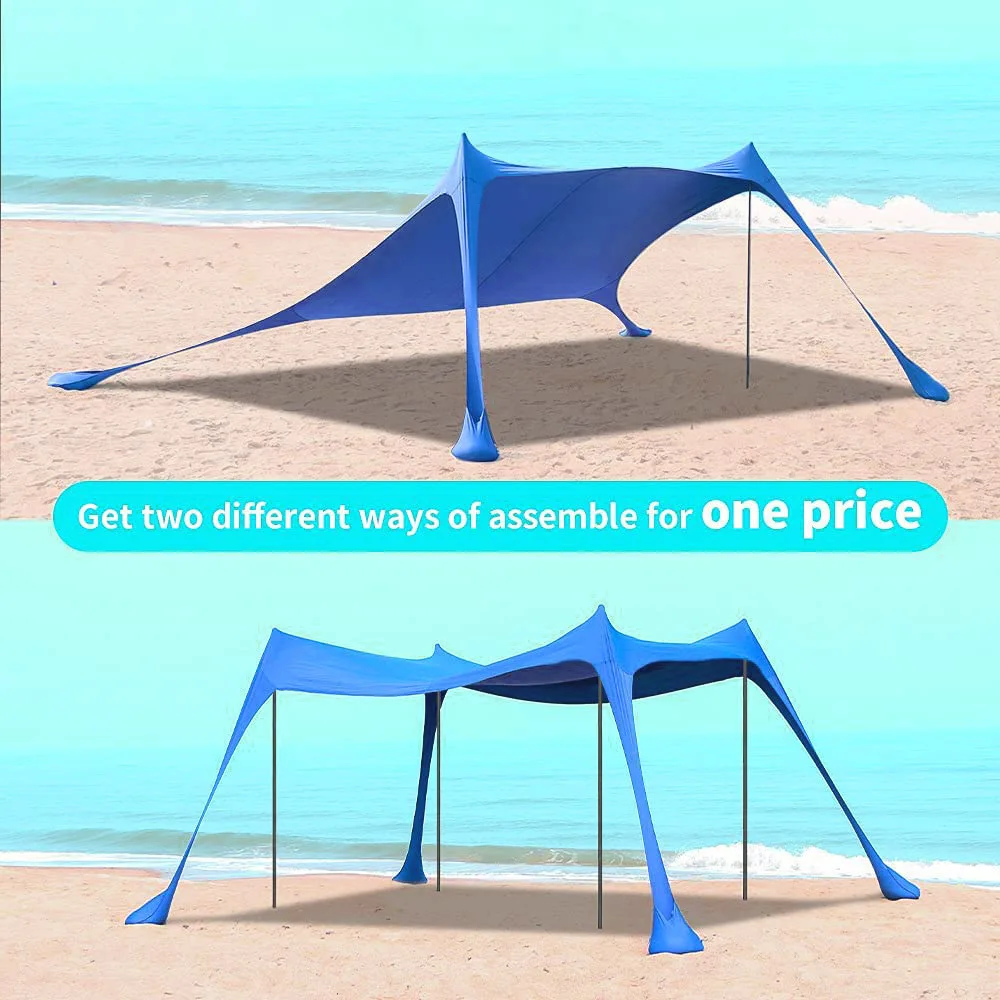 Outdoor Beach Tent Sun Shelter Camping Shades Tents Windproof One-piece Beach Canopy Tents UPF50+ Portable Family Tent camping tent camping canopy