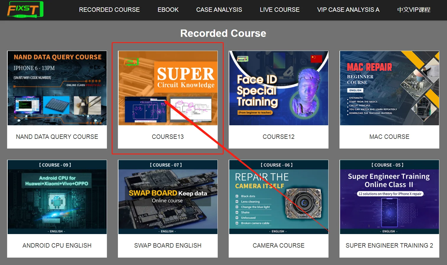 FIXST Super Circuit Knowledge Online Training English Recording Course Issue Certificate