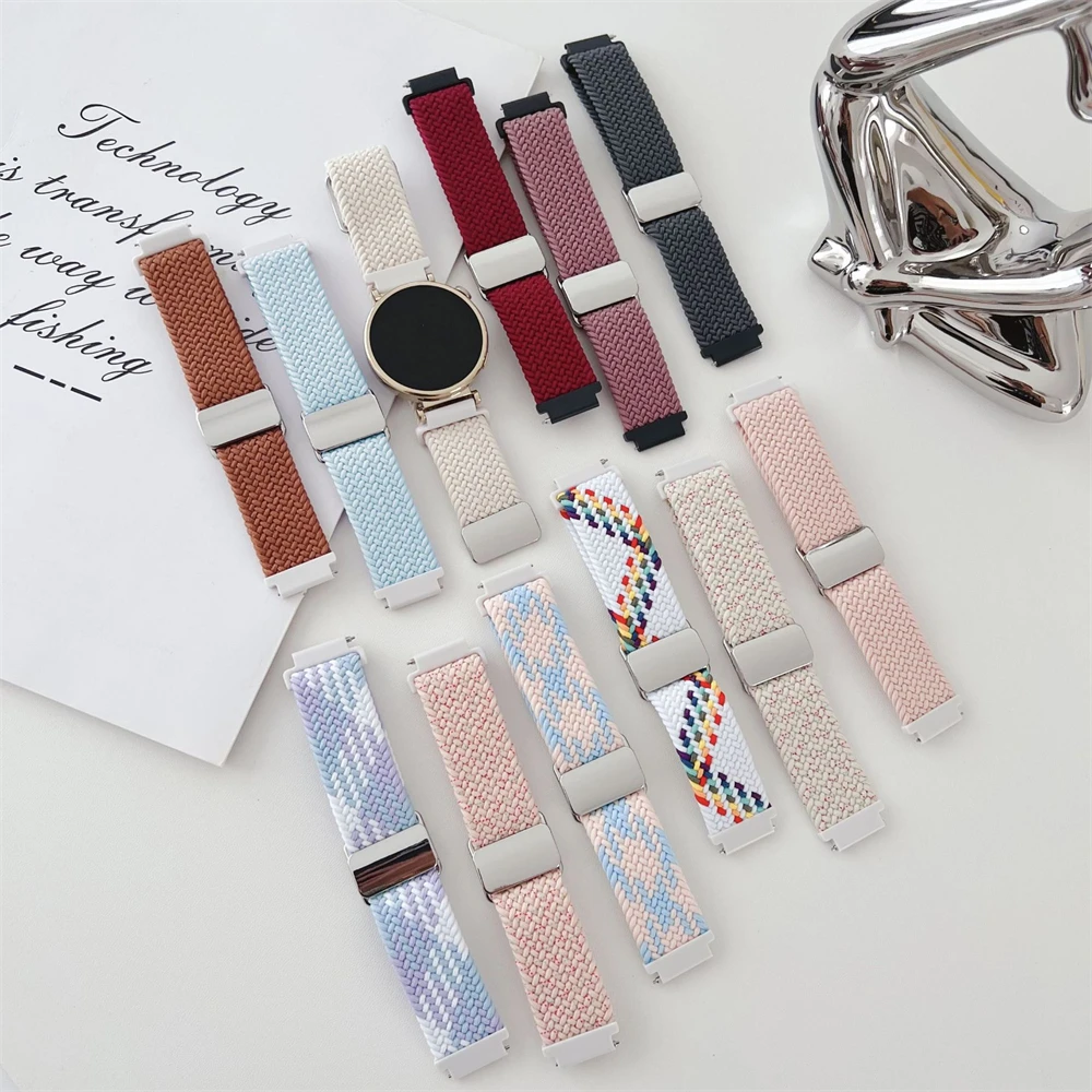 

18mm nylon woven strap suitable for Huawei GT4 41mm magnetic buckle elastic loop sports breathable wristband
