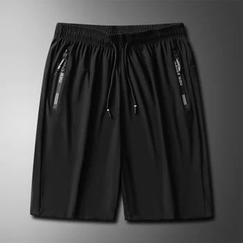 True Ice Silk Spandex Nylon Men's Shorts Summer Ice Silk Casual Capris Plus Size Loose Sports 1