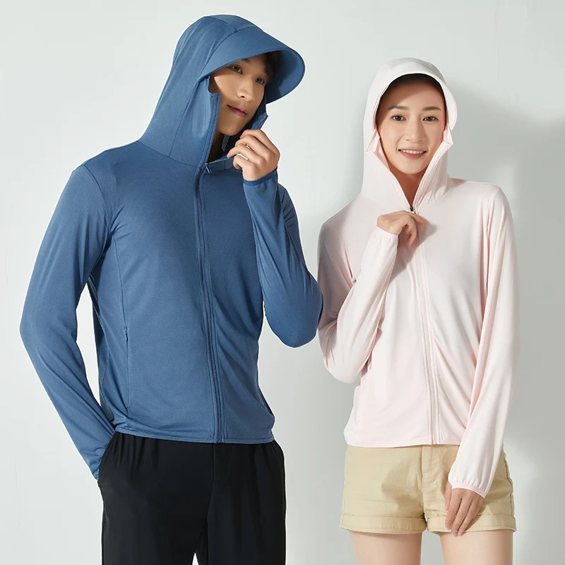 Summer New High Quality Ice Silk Couple Sun Protection Clothing Outdoor UV Protection Sports Running Sun Protection Top 2