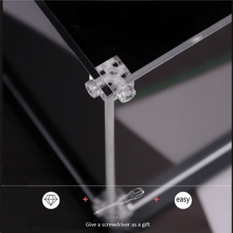 42030 아크릴 디스플레이 박스 휠 로더 방진 투명 디스플레이 케이스 70×24×30CM