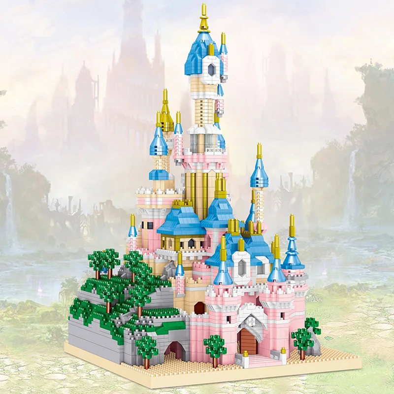 

Lezi 8240 World Architecture Building Blocks Paris Dream Castle Tower Garden 3D Model Mini Diamond Bricks Toys for Children Gift