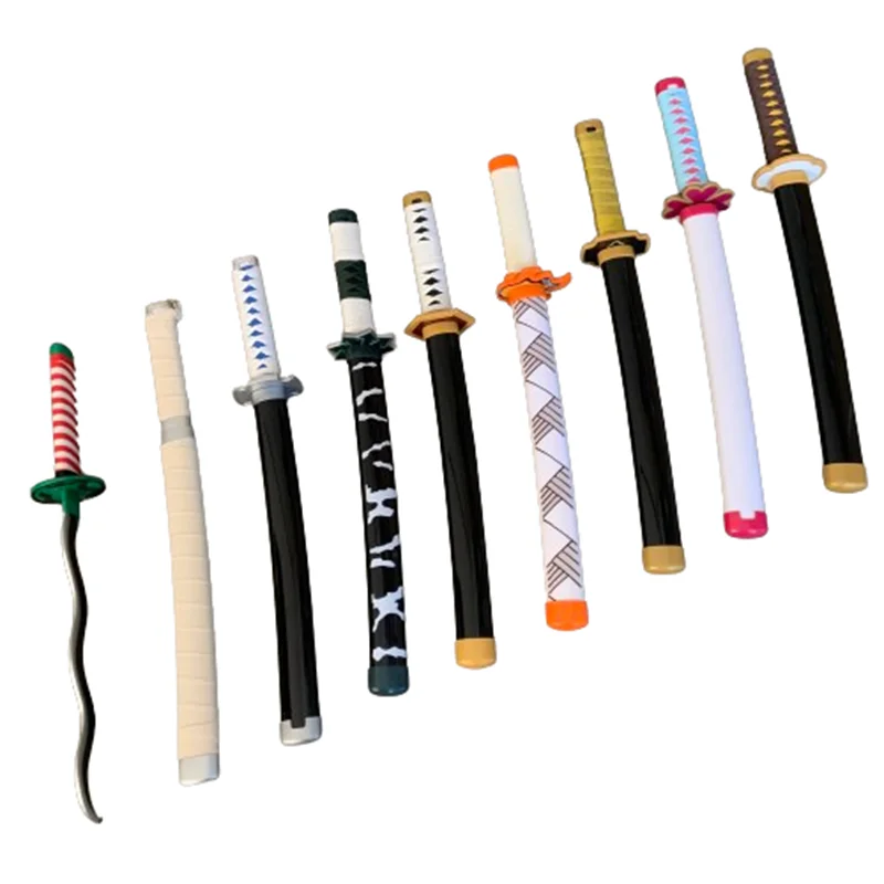 Demon Slayer Hashibira Inosuke Anime Cosplay 24inch Sword Katana Role Play Kimetsu no Yaiba 60cm Bamboo Model Weapon 2