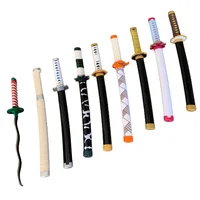 Demon Slayer Hashibira Inosuke Anime Cosplay 24inch Sword Katana Role Play Kimetsu no Yaiba 60cm Bamboo Model Weapon 2