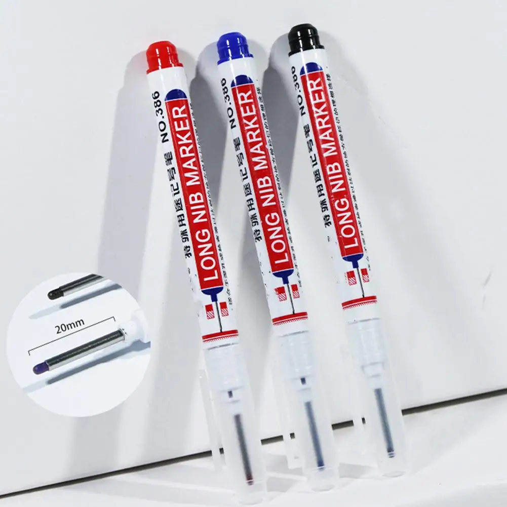 Waterproof Long Head Markers Deep Hole Pen Metal Carpenter