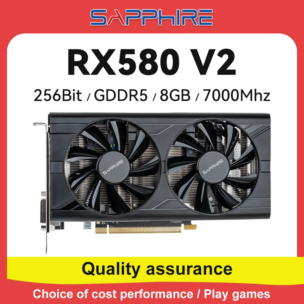 SAPPHIRE-Carte graphique RX 580 2048SP 8G D5 V2, platine 256 bits GDDR5 ...