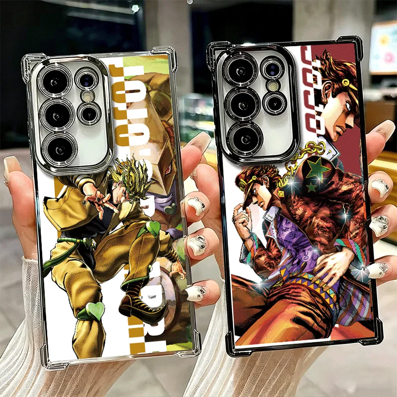 JoJo Adventure Anime Design Soft Phone Case with Plating Anti-Fall Protection